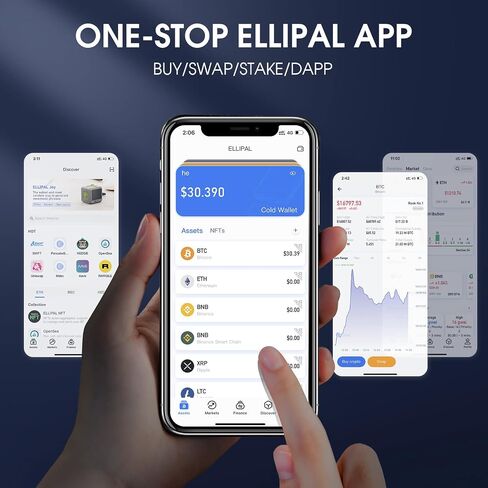 محفظة تشفير ELLIPAL Air-gapped - Titan Mini، 10000 عملة معدنية ورموز، تخزين بارد مضاد للتلاعب لـ BTC/XRP/ETH/XLM/USDT/LTC in Kuwait