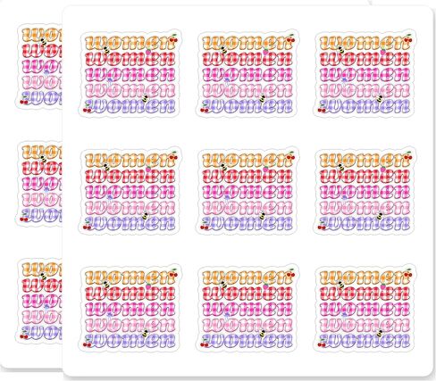 Women Gingham Checkered Pattern Text Cottagecore Aesthetic Design 18 Pack 2 Inch Vinyl Stickers Waterproof for Water Bottle Laptop Phone Car Indoor Outdoor Premium 6 Mil Made in USA in Saudi Arabia