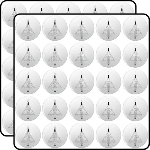 Mirage 2000 Silhouette Top View - Gift 1 Inch 50-Pack Waterproof Vinyl Decals in Kuwait