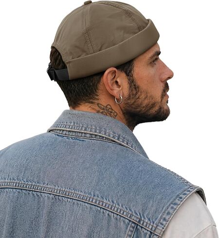 Clakllie Quick Dry Brimless Docker Cap for Men Summer Beanie Sailor Skullcap Lightweight Waterproof Adjustable No Brim Hat in Saudi Arabia