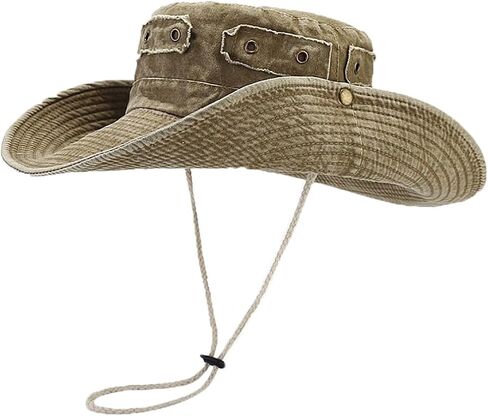 Denim Bucket Hat for Men Women Washed Cowboy Sun Hat Vintage Summer Outdoor Fishman Cap for Fishing Hiking in Kuwait
