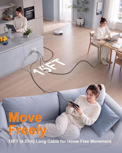 15FT USB C to USB C Cable, 240W Fast Charging, 20Gbps Data, 4K Video in Kuwait