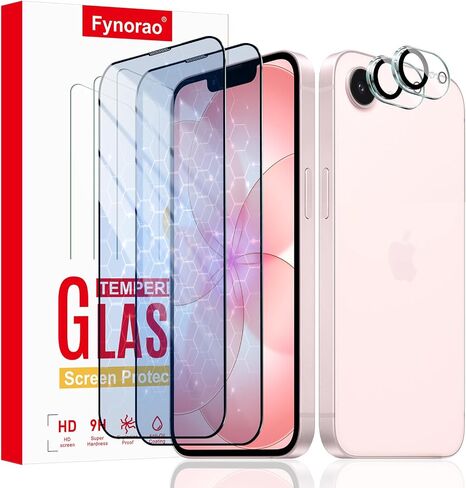 2+2-Pack Anti-Blue Light Tempered Glass Screen Protector & Camera Lens Protector for iPhone 17e/16e, Eye Protection, Gradient Colorful, 9H Hardness, HD, Anti-Scratch, Bubble Free, Case Friendly in Kuwait
