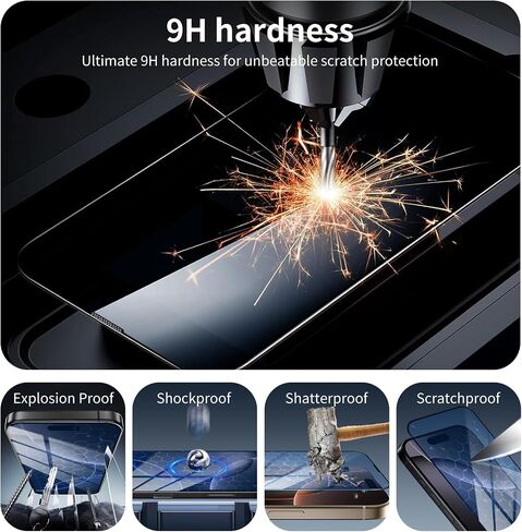 2+2-Pack Anti-Blue Light Tempered Glass Screen Protector & Camera Lens Protector for iPhone 17e/16e, Eye Protection, Gradient Colorful, 9H Hardness, HD, Anti-Scratch, Bubble Free, Case Friendly in Kuwait