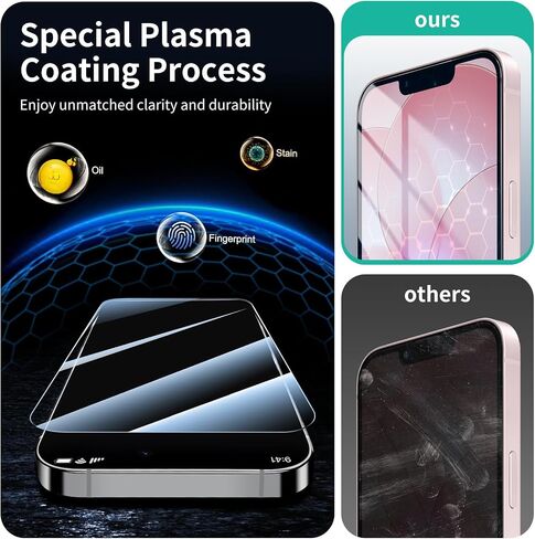 2+2-Pack Anti-Blue Light Tempered Glass Screen Protector & Camera Lens Protector for iPhone 17e/16e, Eye Protection, Gradient Colorful, 9H Hardness, HD, Anti-Scratch, Bubble Free, Case Friendly in Kuwait