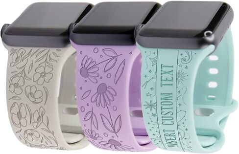 PrintSupremacy Silicone Sports Watch Band, Personalized Nature Designs Watch Band Quick Release Strap with Snap Fastener, Compatible with IOS Watch Series 9 Ultra 8 7 6 5 4 3 2 1 SE Women Men in Kuwait