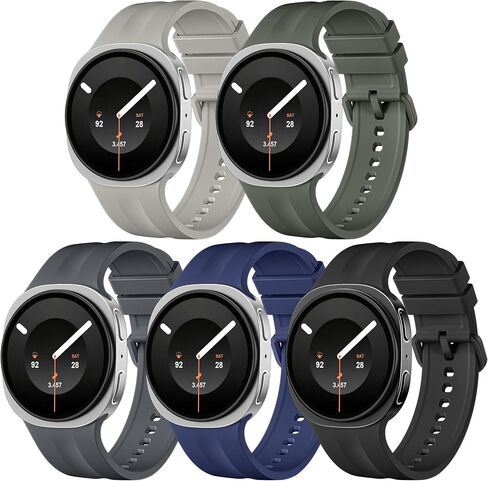 Lerobo 5 Pack Sport Bands Compatible with Samsung Galaxy Watch 9/8 40mm 44mm/Galaxy Watch 8 Classic 46mm,No Gap Soft Silicone Waterproof Wristband One Click Replacement Strap for Men Women in Kuwait