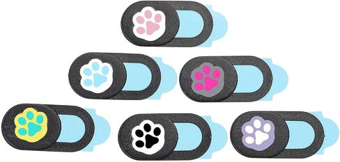 Laptop Webcam Cover Slider 6 Pieces Plastic Paw Pattern Privacy Shield in Saudi Arabia