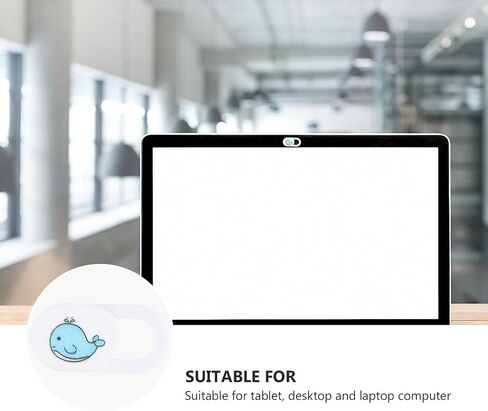 OUNONA 3 Pcs Web Camera Cover Slide for Laptop and Desktop Computer, White Abs Privacy Protection with Anti-Peeping Function, Cute Whale Pattern Webcam Cover for Tablet and Laptop in Kuwait
