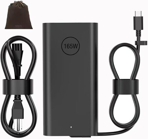 شاحن الكمبيوتر المحمول 165 وات 28 فولت 5.893A GAN USB C مناسب للدقة 5690 5680 3581 in Kuwait