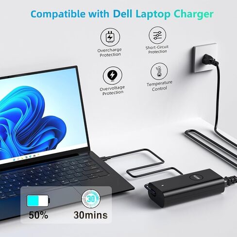 شاحن الكمبيوتر المحمول 165 وات 28 فولت 5.893A GAN USB C مناسب للدقة 5690 5680 3581 in Kuwait