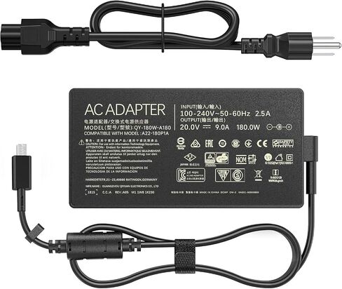 180W Laptop Charger Compatible with ASUS ROG Zephyrus G14 2024 GA403UI GA403UV, TUF Gaming A14 FA401WV, ProArt PX13 HN7306WV, 20V 9A Rectangle Conn Power Supply Adapter Cord in Saudi Arabia
