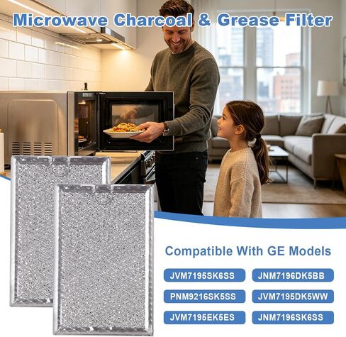 2 Pack Microwave Charcoal & Grease Filters Compatible with GE JVM7195SK6SS in Saudi Arabia