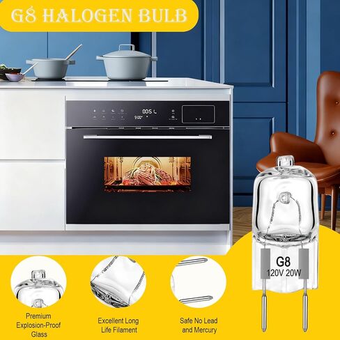 6912A40002J لمبة إضاءة فرن الميكروويف 120 فولت 50 وات G8 مصباح هالوجين بقاعدة، بديل لأجزاء فرن الميكروويف LG Kenmore in Kuwait