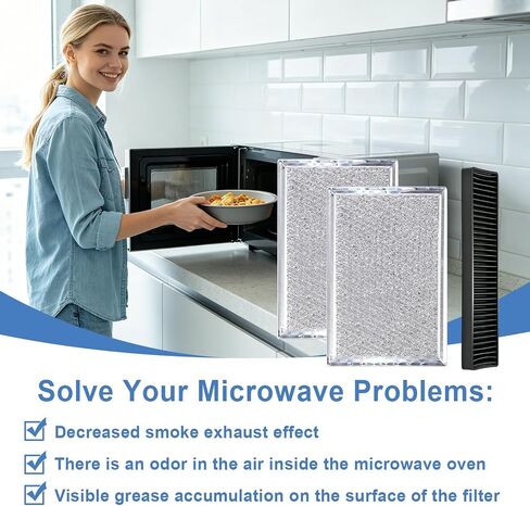 3 Pack Microwave Grease & Charcoal Filter Kit, Compatible with GE Model in Saudi Arabia