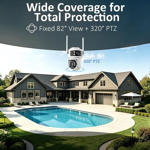ONNO Dual‑Lens 3MP PTZ Security Camera, WiFi Indoor Outdoor Baby Pet Monitor, Motion Detection, Two‑Way Audio, Color Night Vision, SD/Cloud Storage, IP64 in Saudi Arabia