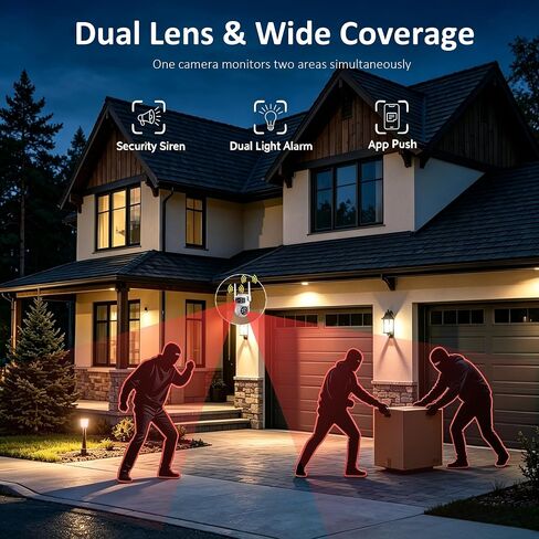ONNO Dual‑Lens 3MP PTZ Security Camera, WiFi Indoor Outdoor Baby Pet Monitor, Motion Detection, Two‑Way Audio, Color Night Vision, SD/Cloud Storage, IP64 in Saudi Arabia