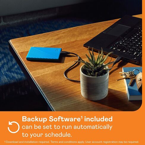 WD 1TB My Passport, Portable External Hard Drive, Blue, backup software with defense against ransomware, and password protection, USB 3.1/USB 3.0 compatible - WDBYVG0010BBL-WESN in Kuwait