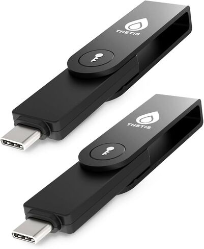 Thetis PRO-C for Business - USB C FIDO2 Security Key L1 MFA & Passkey Access for School ERP, Employee Online Account, Compatible with Coinbase Google Workspace Apple ID Window Salesfore - 2 Pack in Kuwait