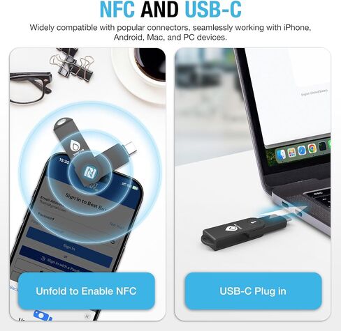 Thetis PRO-C for Business - USB C FIDO2 Security Key L1 MFA & Passkey Access for School ERP, Employee Online Account, Compatible with Coinbase Google Workspace Apple ID Window Salesfore - 2 Pack in Kuwait