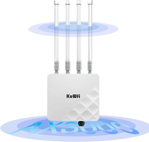 KuWFi WiFi 6 AP Router, 1800Mbps Dual Band Extender, Outdoor Signal Booster in Saudi Arabia