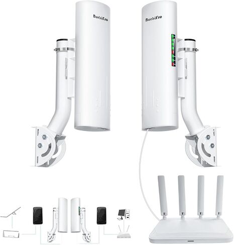 Point to Point Wireless Bridge with WiFi 6 Router and Bracket Kit, 5.8GHz with 16dBi Antenna - Extend Network to Barn, Shop, Garage, IP65 Waterproof, PtP/PtMP, 24V POE Power in Kuwait