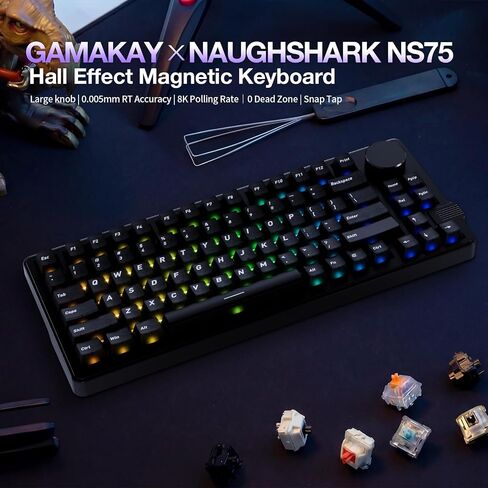 GK GAMAKAY NS75 75% Rapid Trigger Wireless Keyboard with Knob 0.005mm RT in Kuwait