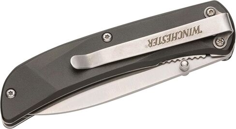 Winchester Knives Aluminum Folder Black Knife for Hunting, Hiking, and Camping. Pocket Clip Included. in Kuwait
