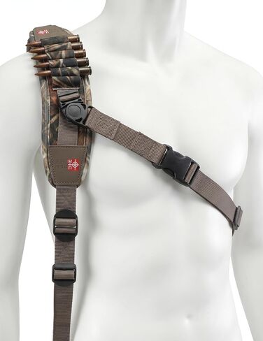 Stalker Rifle Sling with Swivels | Comfortable Neoprene Padded Gun Strap with Bullet Holders | Adjustable, Non-Slip Crossbow Strap | Secures Your Gun on Your Back | Hands-Free Convenience - Camo in Saudi Arabia