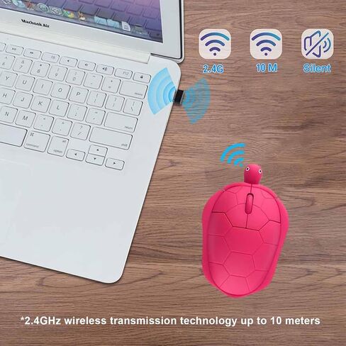Wireless Mouse Cute Small Animal Turtle Shape Computer Mouse for Laptop Protable Silent USB Optical Cordless Mice 3 Buttons 1600 DPI Travel Mouses for PC Computer MacBook NoteBook Kids Girls Gifts in Saudi Arabia