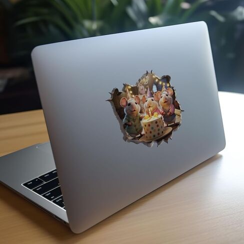 Birthday Mouse in Mouse Hole Decal - Mouse Hole 3D Wall Sticker in Saudi Arabia