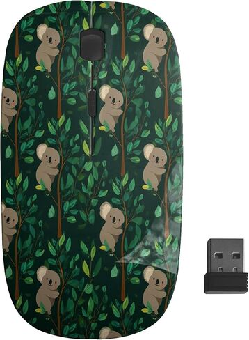 Planetar Koalas Eucalyptus Lush Pattern, USB Optical Wireless Mouse, Ergonomic Slim Desktop Laptop Mice for Kids in Saudi Arabia