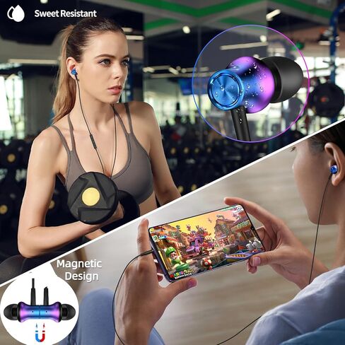 3.5mm Earbuds Magnetic Wired Earphone for Moto G Play Stylus Power Computer in Kuwait