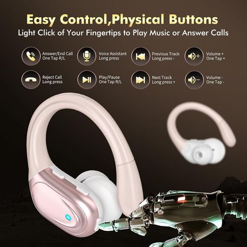 Wireless Earbuds Bluetooth Headphones 80hrs Playback Ear Buds Power Display with Noise Canceling Mic with Earhooks for Sports/Workout/Running in Kuwait