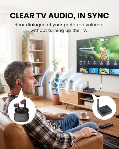 Avantree Wireless TV Earbuds with Low-Latency Auracast TV Transmitter in Kuwait