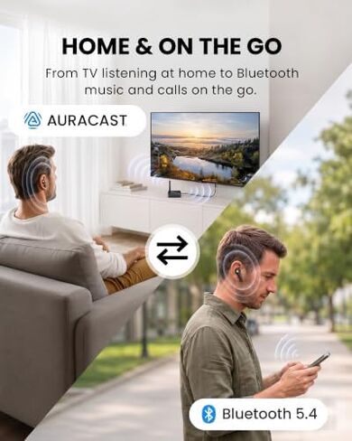 Avantree Wireless TV Earbuds with Low-Latency Auracast TV Transmitter in Kuwait