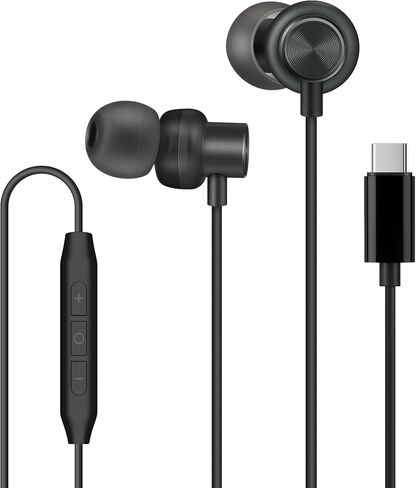 PALOVUE USB Type C Headphones in Ear Earbuds, Black in Kuwait