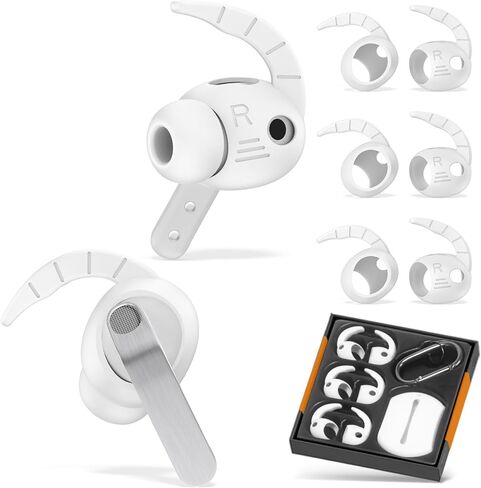 [3-Pairs] Ear Hooks for Samsung Galaxy Buds 4 Pro (2026), Comfortable Fit | Sports Anti-Loss | Soft Silicone Anti-Slip Ear Cover Compatible for Samsung Buds 4 Pro Earbuds with Storage Pouch (Black) in Saudi Arabia