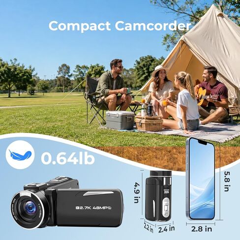 Camcorder Video Camera 2.7K 48MP, Vlogging Camera for YouTube Beginners in Kuwait