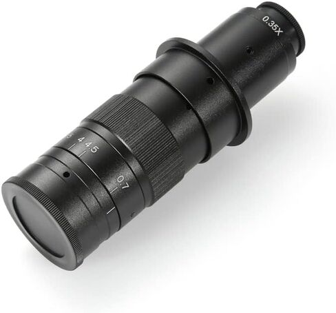Adjustable Zoom C-Mount Lens 0.7x to 4.5x HDMI VGA USB Camera for 120x 180x 300x Industry Video Microscope (Color: 120X) in Kuwait
