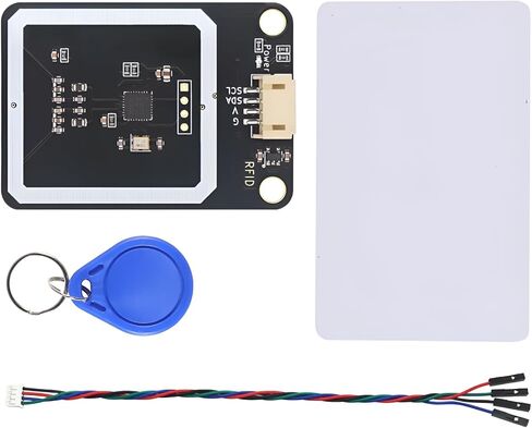 RFID Module – RC522, 13.56MHz, I2C Protocol, Compatible with Arduino, ESP32, Raspberry Pi, Supports Automatic Card/Data Reading, with Ph2.0 to Dupont Cable & Blank White Card in Saudi Arabia