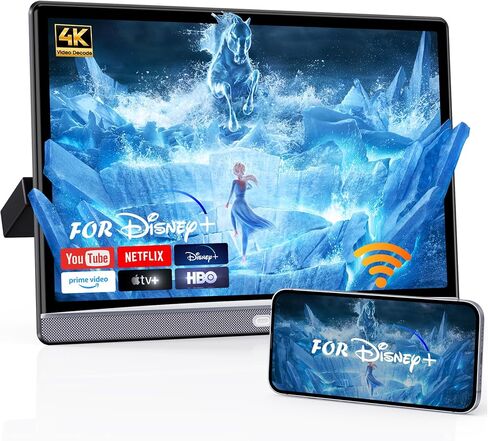 13.3" Car TV Headrest Monitor for Back Seat, 4K Android Tablet Portable Rear Entertainment System, Support Phone Wireless Mirror Link Touch Screen, with WiFi/HDMI/USB/Video Player, 4G+64G in Kuwait