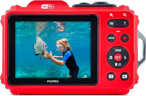 كاميرا Kodak PIXPRO WPZ2 متينة مقاومة للماء والصدمات والغبار واي فاي رقمية 16 ميجابكسل 4X زووم بصري 1080 بيكسل كاميرا تسجيل فيديو عالية الدقة 2.7 بوصة LCD (أحمر) + بطاقة ومحول 32 جيجابايت + حافظة بطاقات in Kuwait
