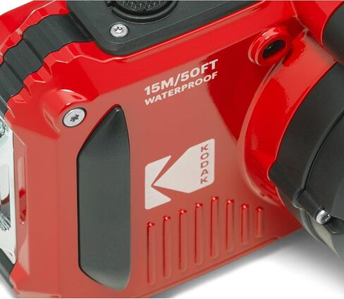 كاميرا Kodak PIXPRO WPZ2 متينة مقاومة للماء والصدمات والغبار واي فاي رقمية 16 ميجابكسل 4X زووم بصري 1080 بيكسل كاميرا تسجيل فيديو عالية الدقة 2.7 بوصة LCD (أحمر) + بطاقة ومحول 32 جيجابايت + حافظة بطاقات in Kuwait
