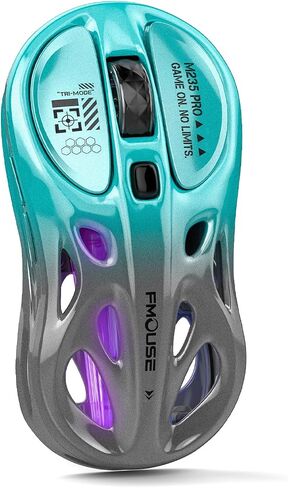 M235 Wireless Gaming Mouse, 65g Ultra-Lightweight, Hollowed-Out Sports Car Design, 4800 DPI, Tri-Mode (2.4G/BT/Wired), 8 Programmable Buttons, RGB Lighting, 1000Hz Polling Rate (Seafoam Gray) in Kuwait