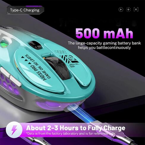 M235 Wireless Gaming Mouse, 65g Ultra-Lightweight, Hollowed-Out Sports Car Design, 4800 DPI, Tri-Mode (2.4G/BT/Wired), 8 Programmable Buttons, RGB Lighting, 1000Hz Polling Rate (Seafoam Gray) in Kuwait