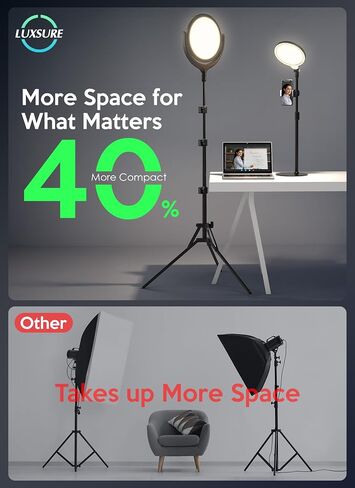 Ring Light for Online Teaching Video 2700-6500K Home Office Studio Light - Desktop & Phone Tripod Stand - High CRI 2-Point Lighting for Video Recording/Photography/Flexible Work in Kuwait