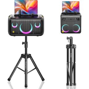 Ikarao Speaker Stand Adjustable Height 36"-47", Heavy Duty Carbon Steel Karaoke Machine Stands with Dual Tension Knobs, Portable Tripod Speaker Mount for PA DJ System & Party, 35mm Insert, 66lbs Load in Saudi Arabia