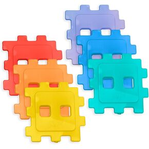 Cool Coolers by Fit & Fresh Kids Puzzle Shaped Lunch Box Ice Packs, Back to School Essential, Reusable Freeze Blocks for Insulated Bags and Cooler, Multicolored, 6PK in Saudi Arabia