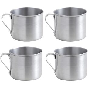 IMUSA 4 Pack 0.7 Quart Aluminum Mug for Stovetop Use or Camping, Silver in Kuwait